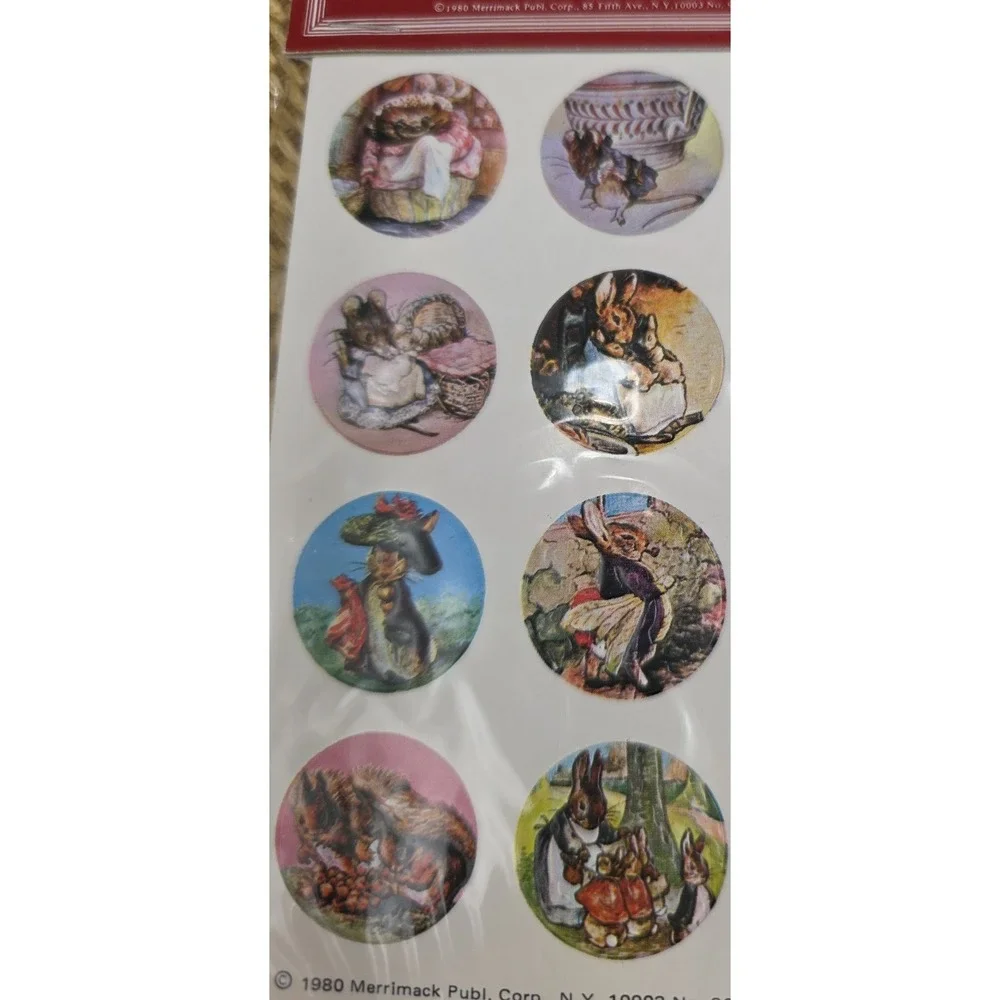 VTG Beatrix Potter Old-Fashioned Seals Merrimack‎ 1980 Rabbit Mouse Unused Lot 2